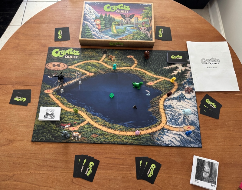 Cryptidz Quest board game setup